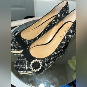 Talbots Women's Black Isa Bow Tinsel Bouclé Pumps